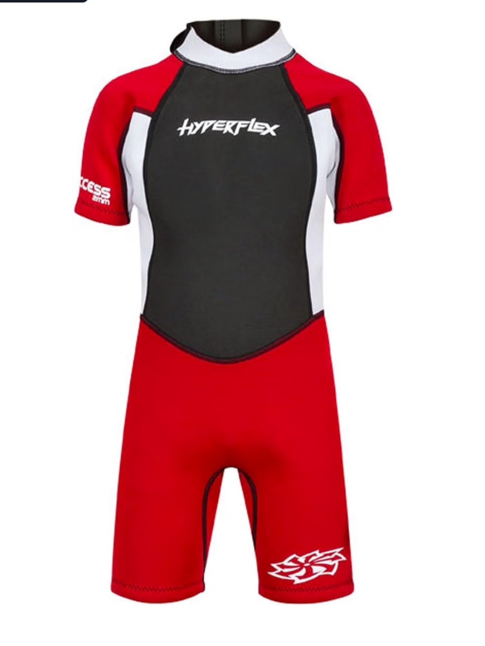 Hyperflex Kids Short Sleeve Rashguard Swimsuit - wetsuit, Red/Black/White unisex